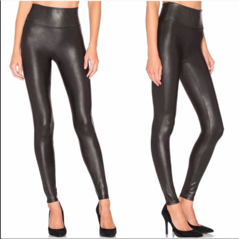 Spanx faux leather black leggings NWT!